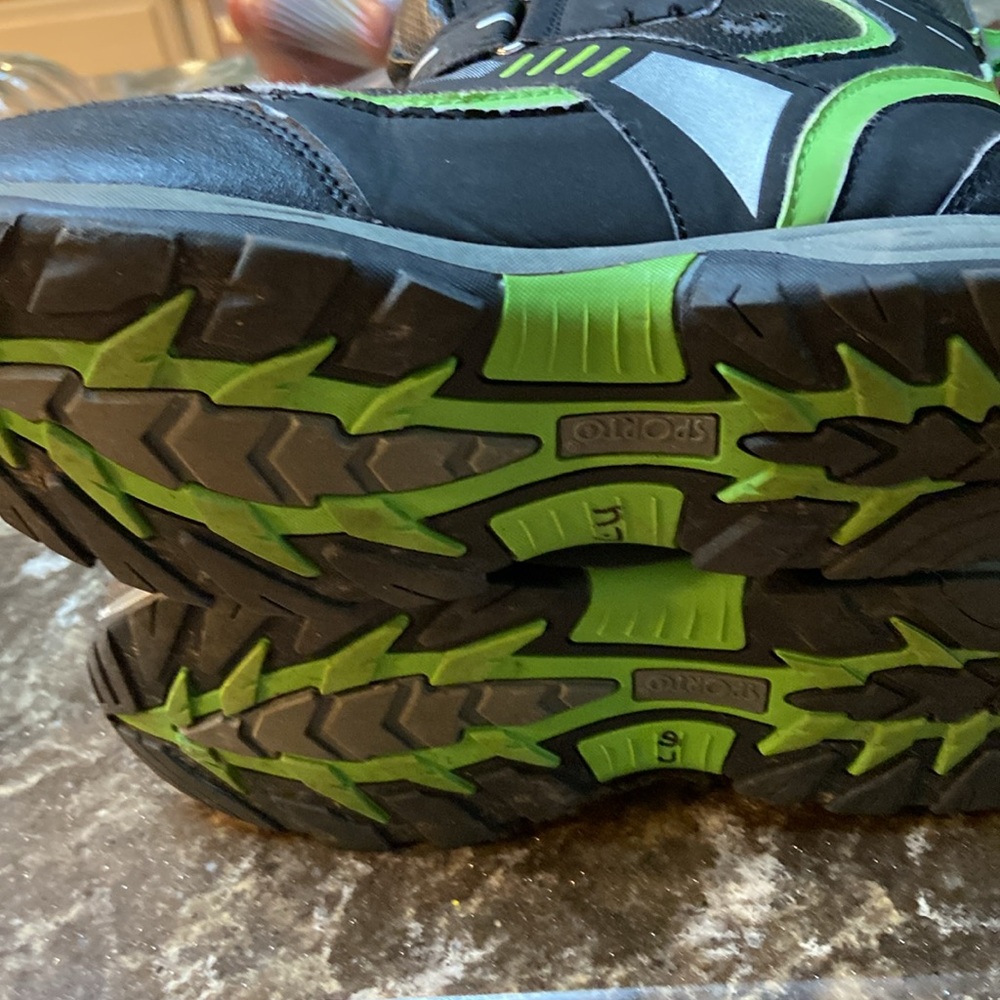 Sporto boys winter boots black green sz XL 6-7 - Picture 5 of 7